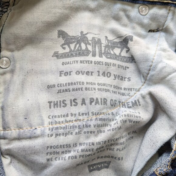 Levis 513 Jeans Men W34 L30 Blue Dark Wash Straight Leg Whiskering Actual W36L30 - Picture 6 of 9